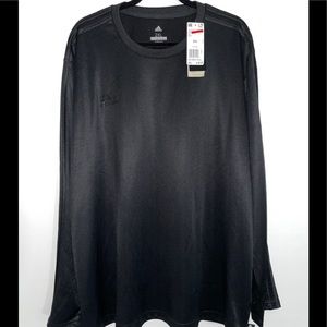 New Mens All Black Adidas Climalite Jersey 2XL